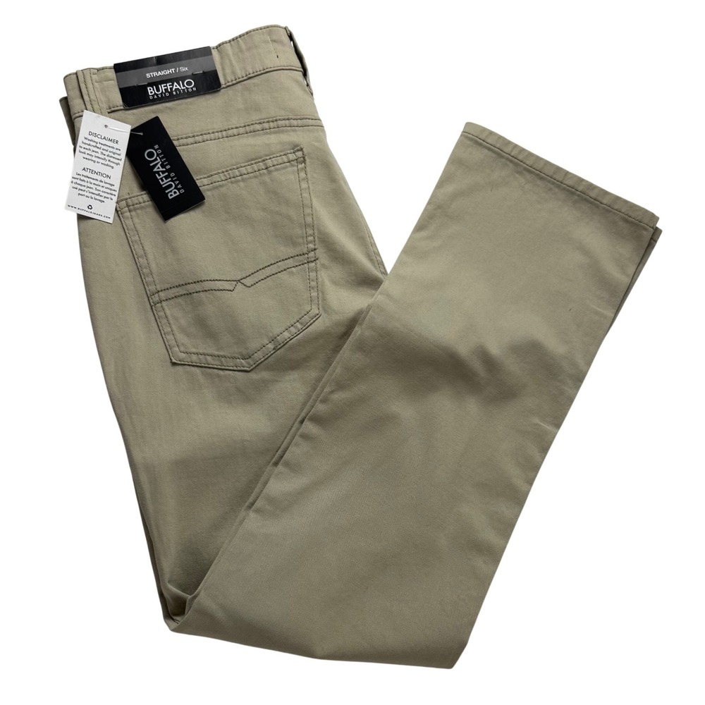 Buffalo David Bitton Straight Six Pants Mens 30x30 Sand‎ Beige NEW